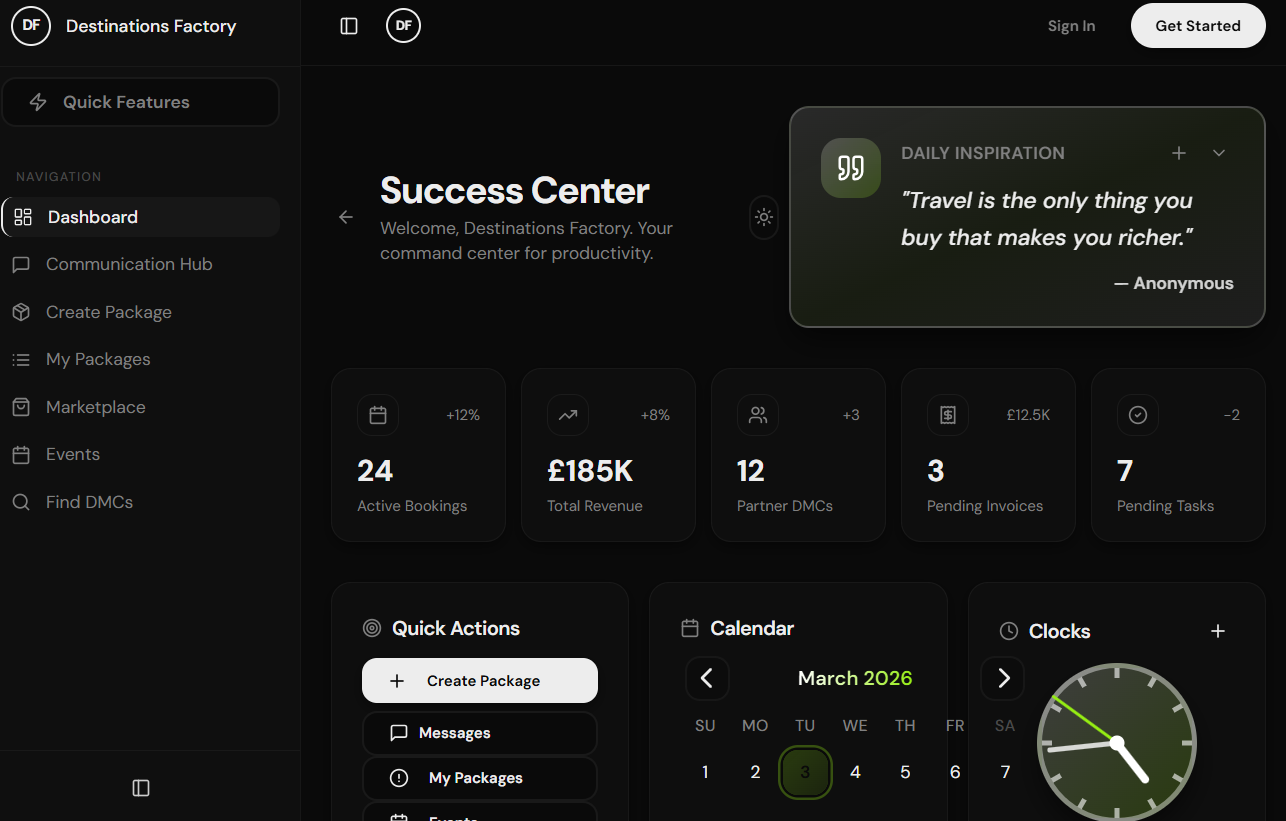 Destinations Factory — DMO Campaign & B2B Event Platform